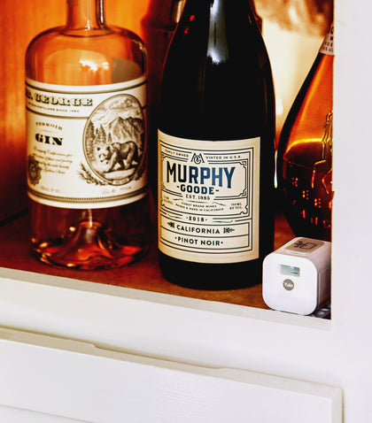 Liquor in a cabinet, open, but using smart lock