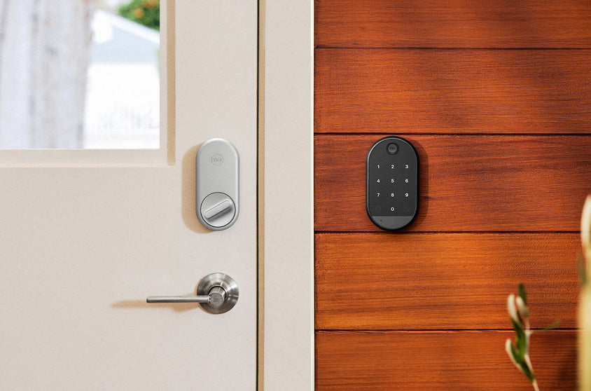 lock and keypad installed on a house